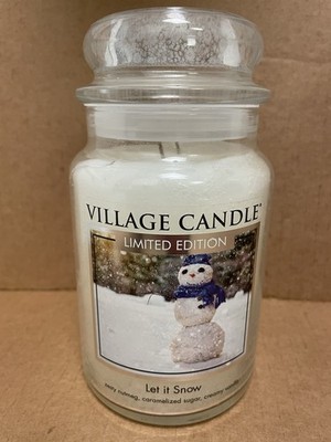 Village Candle Limited Edition Let It Snow 26 oz Glass Jar Large Scented Candle
