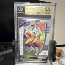 Panini Prizm Draft Picks Joe Burrow #105 Silver Prizm Rookie LSU BGS 9.5 2020