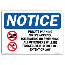 Private Property No Trespassing With Symbol OSHA Notice Sign Metal Plastic Decal