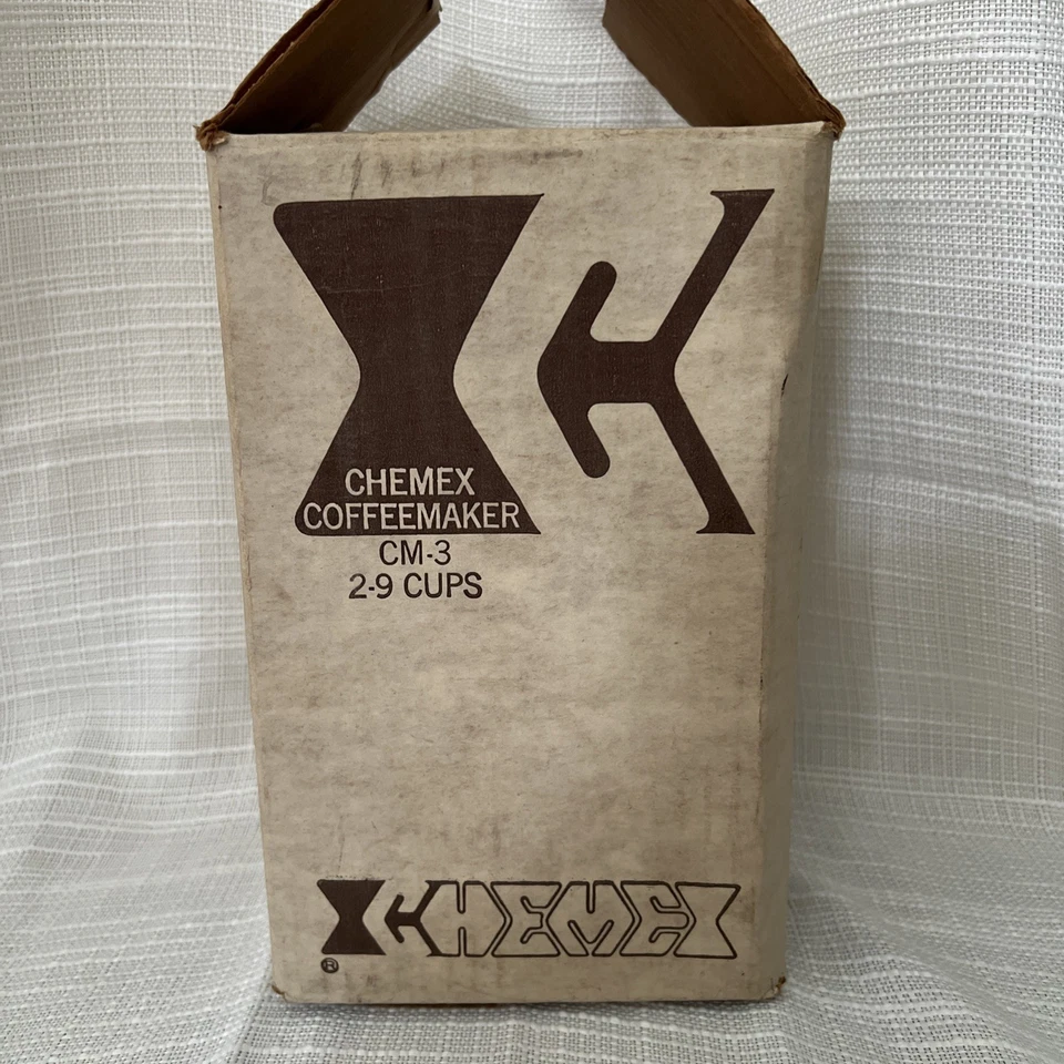 "Cafetera vintage Pyrex Chemex 9,5"" patente #2.411.340 1946 vidrio vertido" Foto 2 de 4