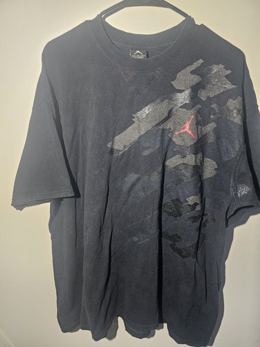 Nike Air Jordan Shirt Adult Black Crew Neck Jumpman Logo Black Heavy Knit Sz XL