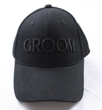 Miss To Mrs Men's Solid Embroidered Groom Baseball Hat WR4 Black One Size NWT