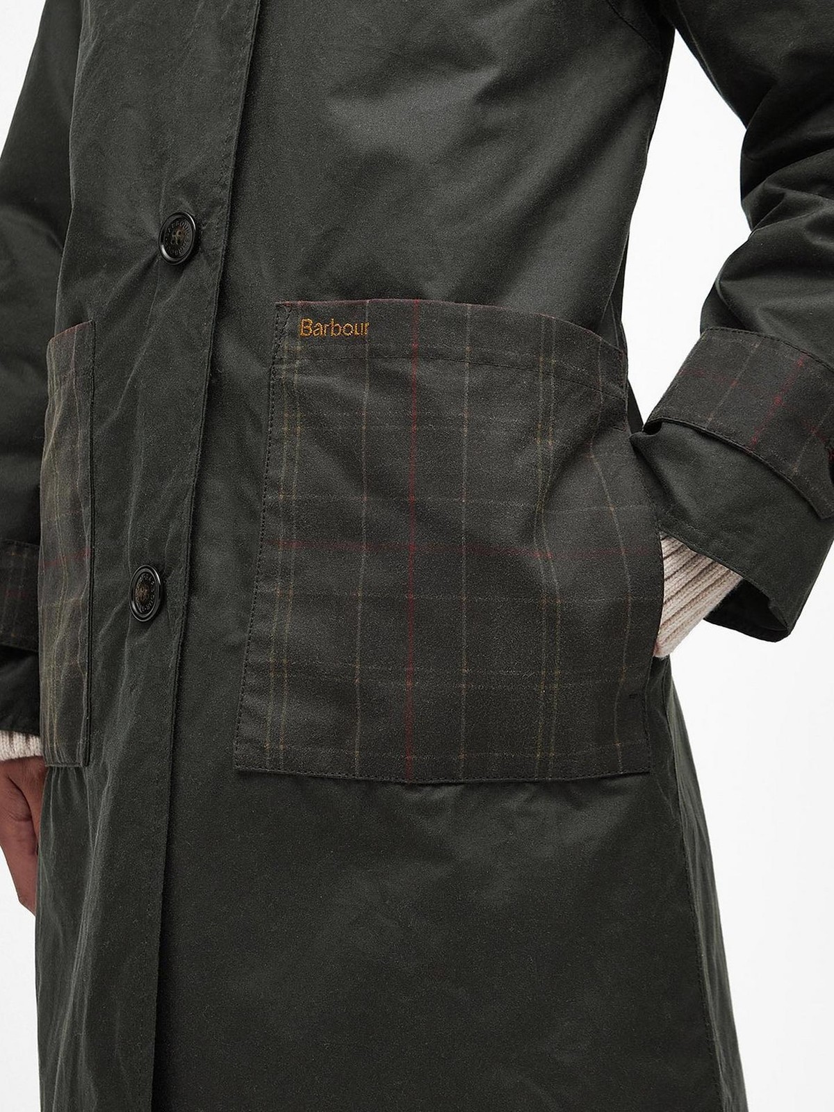 BNWT Barbour Newholm Wax Cotton Jacket, Sage/Classic Sz:18 RRP:£299.00 image 5