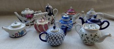 10 Miniature Porcelain Art Tea Pots - Special Edition Collectors