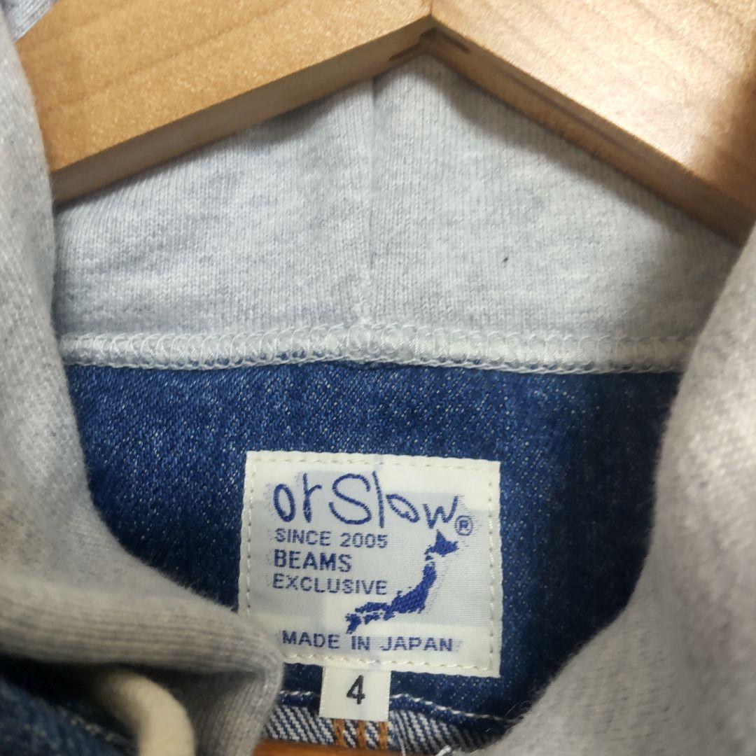 orSlow Beams Before Sweat Hoody Indigo Denim Jacket Size 4 orSlow Beams Before Sweat Hoody Indigo Denim Jacket Size 4
