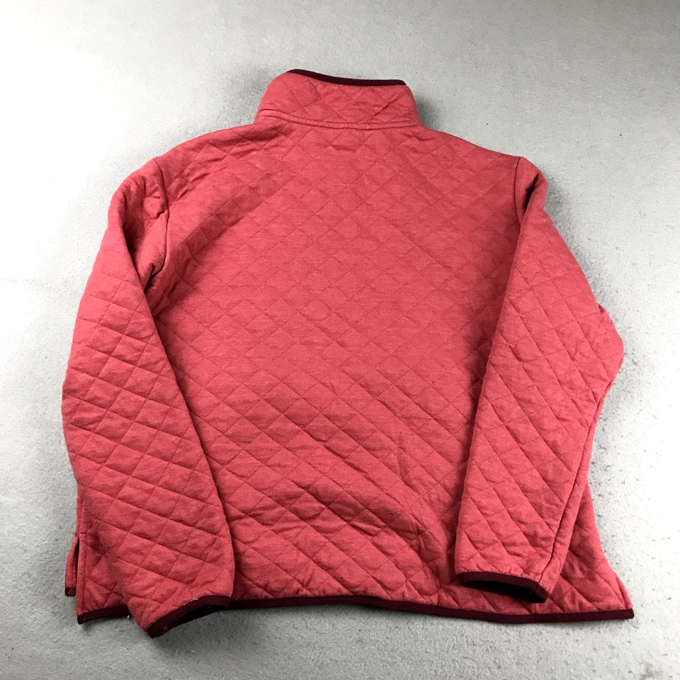 Suéter Eddie Bauer Para Mujer Grande Rojo Botón a Presión Cuello Simulado Pullover Acolchado Foto 4 de 4