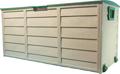 Haus und Garten Aufbewahrungsbox Holzplatte Optik Outdoor groß 296 Liter Fassungsvermögen