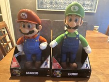 The Super Mario Bros Movie Mario Luigi 14 2023 Poseable Plush Figure New Set