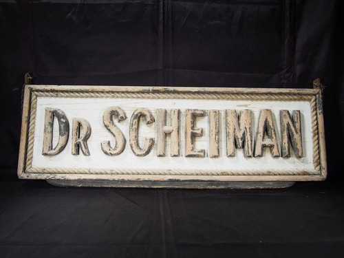Antique Dentist Wood Advertising Sign raised letters "Dr. Scheiman" with diploma - Picture 4 of 21