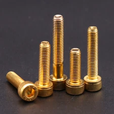 Cup Head Socket Cap Screw Hex Head Allen Bolt - Gold Titanium Plated