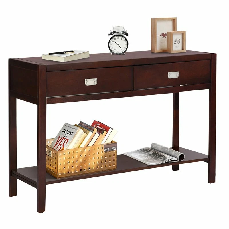 Espresso wood clearance console table