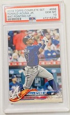 Ronald Acuna Jr 2018 Topps Series Two RC Bat Pointing Up  #698 PSA-10 - Braves