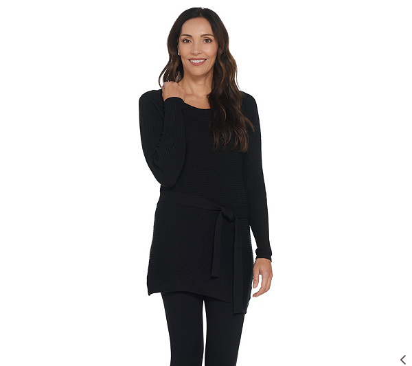 Attitudes by Renee Sweater with Tie Detail Color Black Size Large | eBay