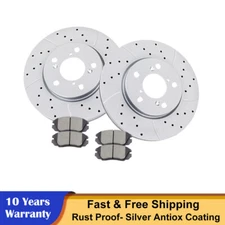 Front Drilled Brake Rotors + Ceramic Pads Brakes for 2005 - 2010 Honda Odyssey