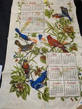 Vintage LINEN KITCHEN HAND TEA TOWEL 1976 BIRDS