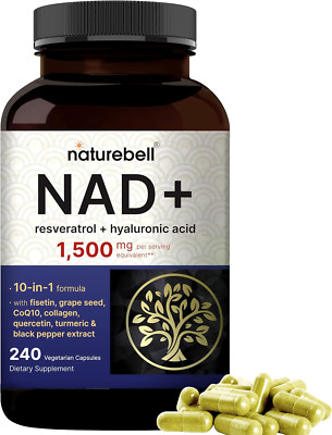 NAD+ 1,500Mg per Serving, 240 Veggie Capsules | 10-In-1 Complex with Resveratrol