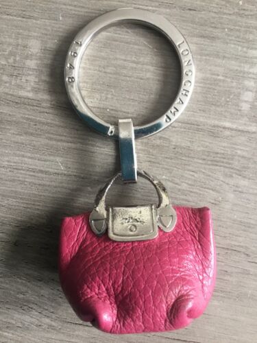 LONGCHAMP : LE PLIAGE CUIR KEY CHAIN - PINK ROSE - Picture 1 of 8