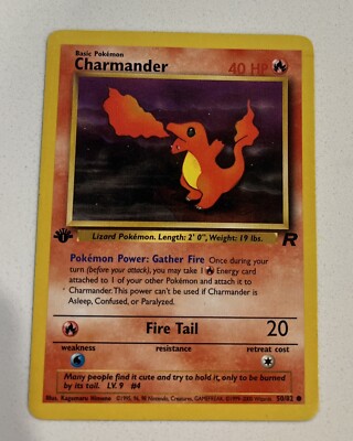 1st Edition Charmander 50/82 - Team Rocket - Pokemon Card - Near Mint (NM)