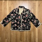 Chaqueta amarilla multicolor floral grande reversible vintage para mujer