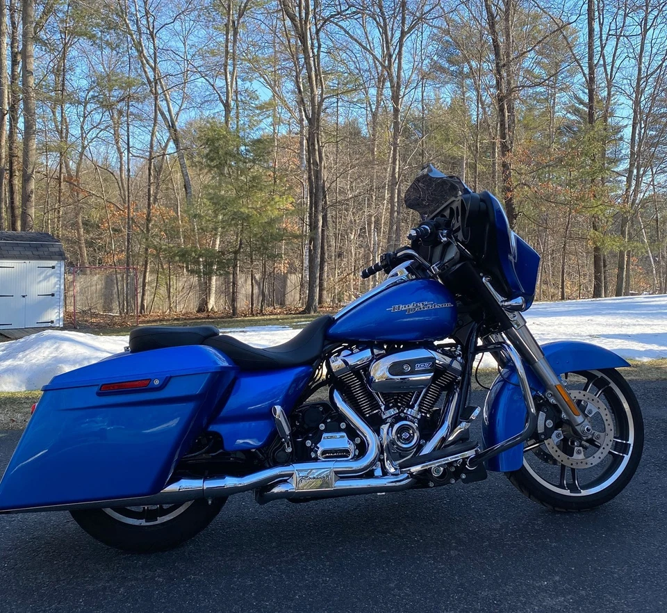 Alforja eléctrica azul extendida extendida para Harley Street Road Glide 2014+ Foto 2 de 4