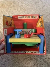 Ohio Art Musical Work Bench Tool Set Carpenters Boxes W/Tools BOX RARE #353