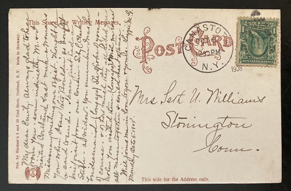 CORTLAND, NY. C.1908 PC.(A41)VIEW OF THE D.A.R. BOULDER eBay