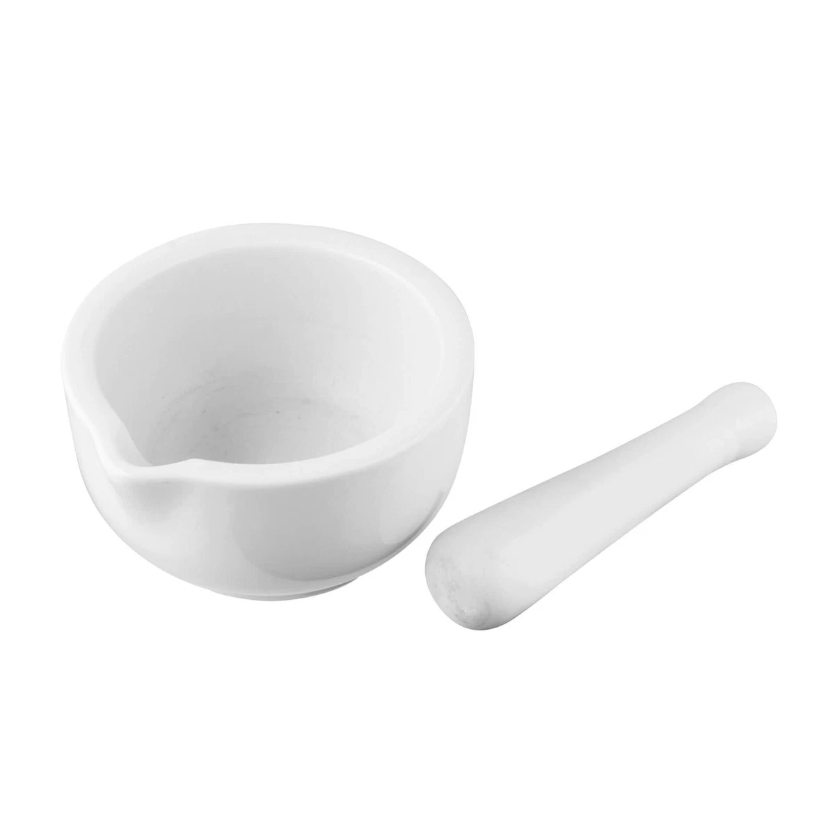 Mortaio E Pestello In Porcellana Alpina, 11 Cm, Bianco – Ideale Per Macinare Spezie Ed Erbe, Adatto A Microonde E Congelatore
