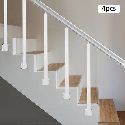 Square Stair Baluster Posts Metal Stair Post Decorative Railing For Stairs White