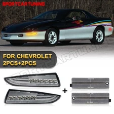 4PCS For 93-02 Chevy Camaro 4th Gen Dynamic LED Turn Signal + DRL Parking Lights