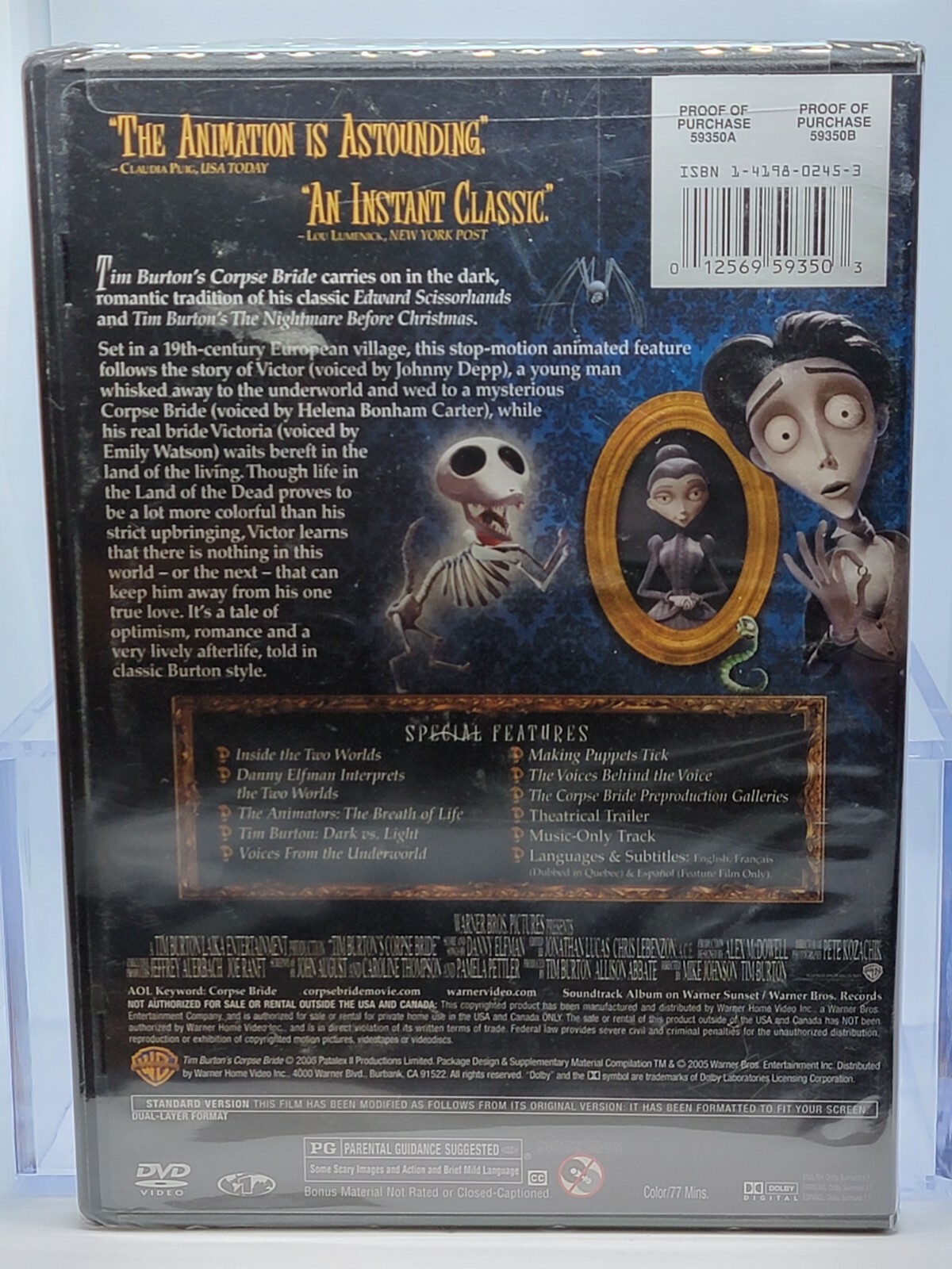 Tim Burtons Corpse Bride DVD Full Frame NEW FACTORY SEALED HAUNTED DARK ...