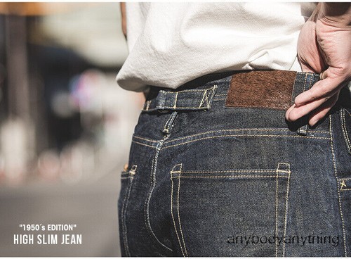 New Men's Vintage Straight Dark Selvedge Jeans Slim Fit Jeans Casual Denim Pants - Picture 9 of 16