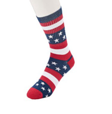 TWO SOX Patriotic Socks Mens 10-13 American Flag Star Stripes Red White Blue USA
