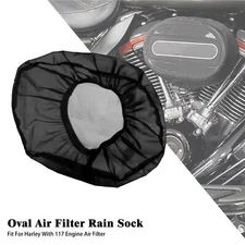 Oval Air Filter Cleaner Rain Sock Cover Dustproof For Harlay Touring 114 117