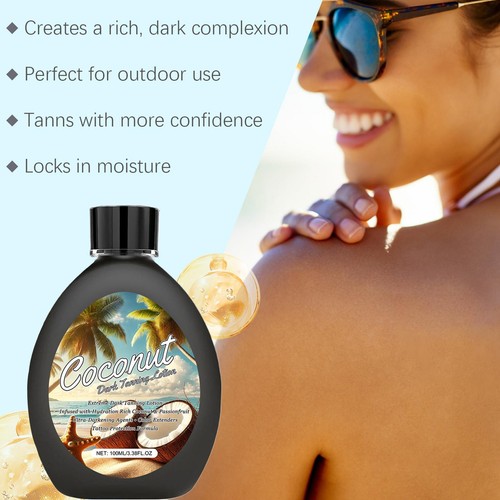Tanning Lotion Dark Tanner Oil Accelerator 100ml Dark Hydrating Sunless - Picture 7 of 10