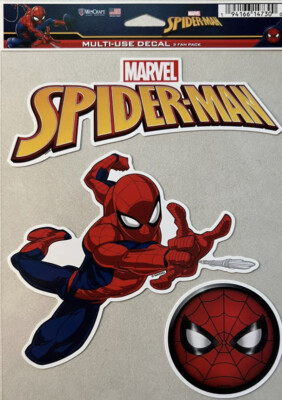 Marvel 3 pack Multi Use Decals Spider Man Stickers Wincraft