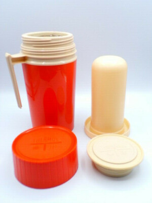 Thermos 7202 Pint Size Vacuum Jar Orange VTG Made in USA