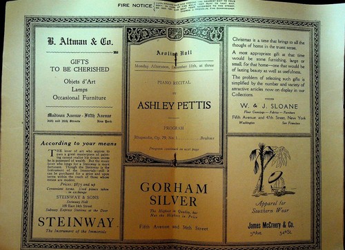 Programa de recitales de piano Ashley Pettis 11 de diciembre de 1922 Aeolian Hall - Imagen 9 de 11
