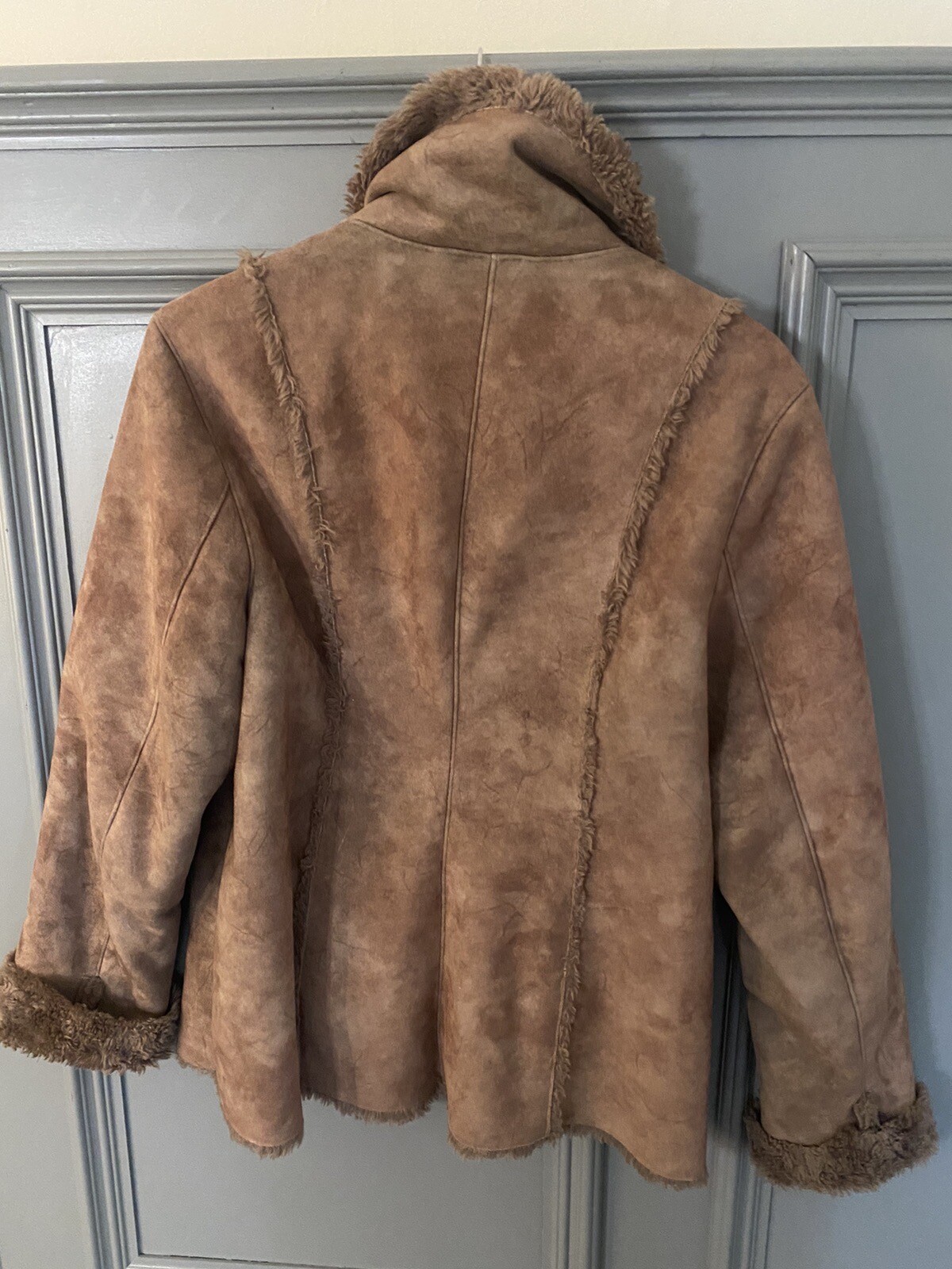 Lakeland Faux Sheepskin Shearling Coat with Faux Fur Lining UK size 16
