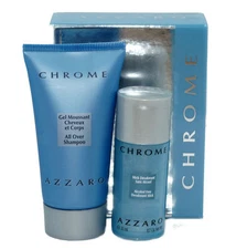 CHROME AZZARO 2 PIECE SET DEODORANT STICK 20ML & SHAMPOO 50ML (PROMO SIZE)