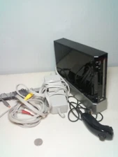 Nintendo Wii Black Console Rvl-001 Bundle W/Sensor Read Description