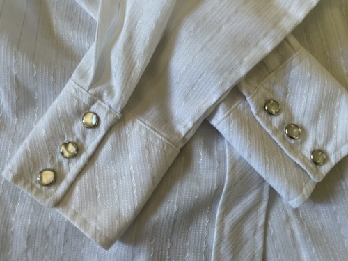 Western Pearl Snap Shirt Womens Medium White Cowgirl Vintage Go West - Picture 6 of 9