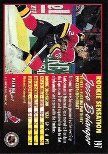 1994-95 Topps Premier Jesse Belanger RC #197 - Image 2 of 2