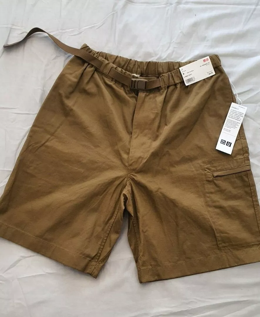 Size M New Uniqlo Men's Ripstop Utility Hiking Climbing Shorts - BROWN MRSP  39.9