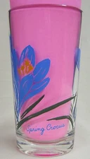 Spring Crocus Peanut Butter Glass Glasses Drinking Kitchen Mauzy 96-2
