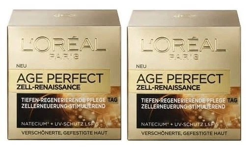L`OREAL 2 x LOREAL L´OREAL AGE PERFECT ZELL RENAISSANCE GOLD Tag CREME NEU