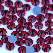 Dark Siam Flat Back Glass Crystal Stones Strass Iron On Hotfix Rhinestones