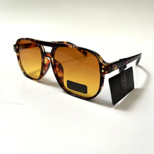 House of Harlow 1960 Aviator Sunglasses Double Bridge NWT Tortoise Shell Amber