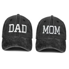 Mom and Dad Hats Fathers Day Dad Mom Gifts Hat Embroidered Black Classic