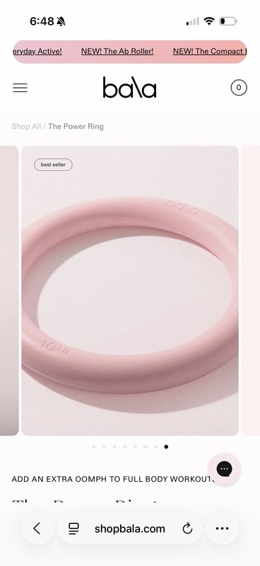 Bala The Power Ring 10 lb Power Ring, Pink Silicone Gym & Training