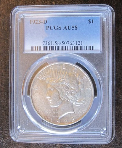 1923-D Silver Peace Dollar PCGS AU58